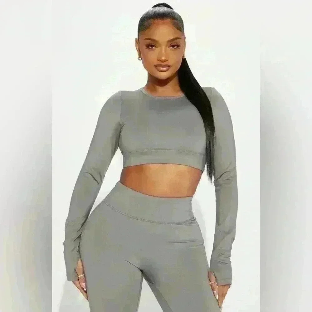 Claudia Elevate Long Sleeve  Active Top - Charcoal